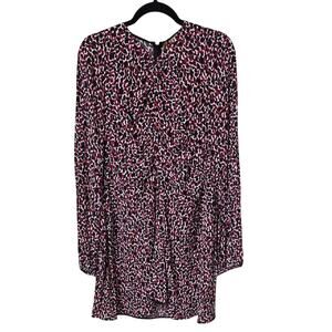 No.21 Long Sleeve Stampa Red White Black Print Mini Dress Womens Size 8 NWT